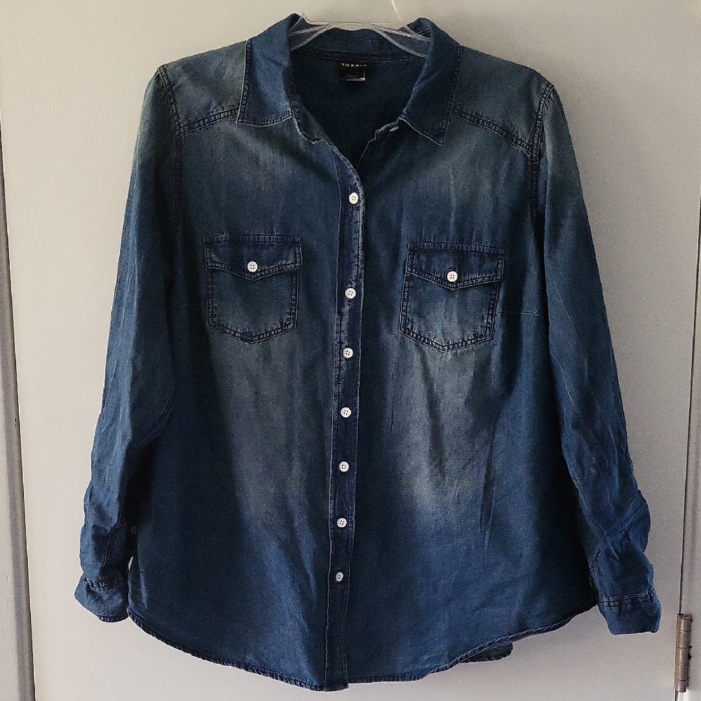 Torrid Dark Blue Denim Shirt
